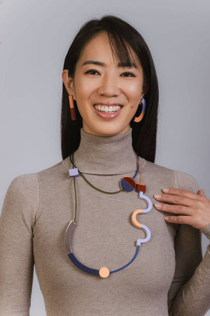 Pamela Coromoto - NEW Memphis versatile Maxi Necklace - Orange