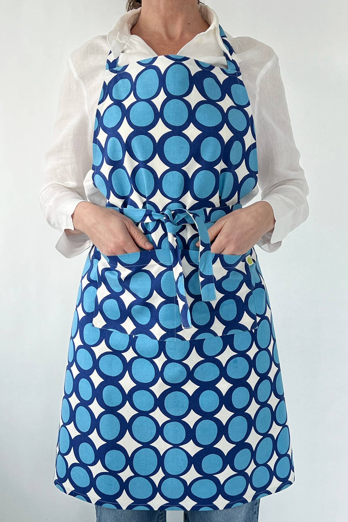 Apron: Globe Aqua/Green - PMA Store at the Portland Museum of Art, Maine