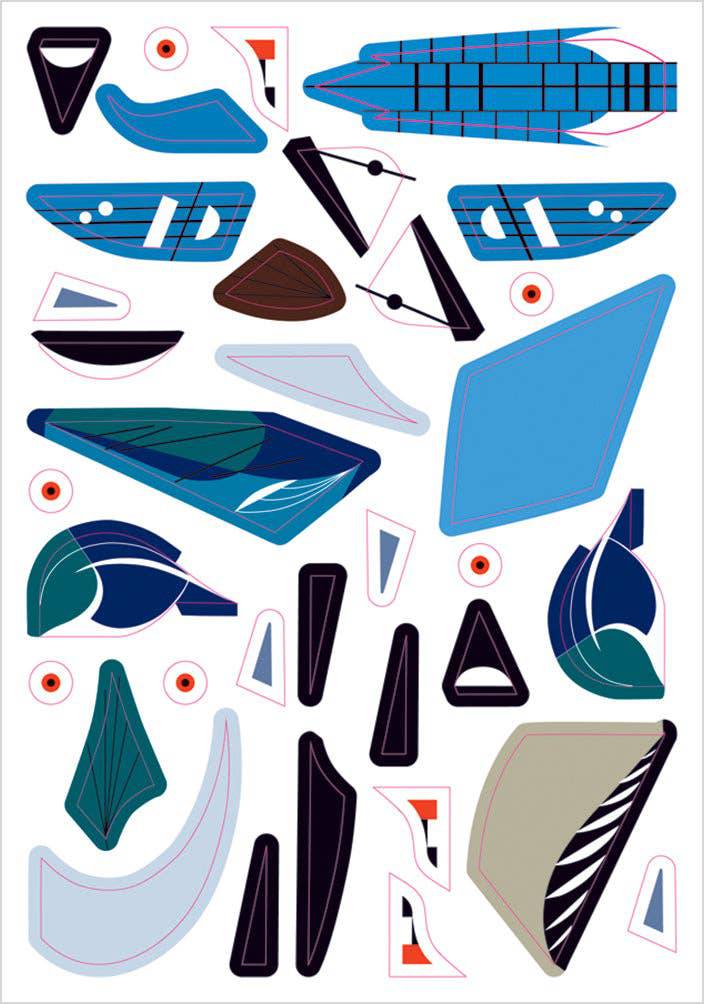 Pomegranate - Charley Harper’s Sticky Birds: An Animal Sticker Kit - PMA Store at the Portland Museum of Art, Maine