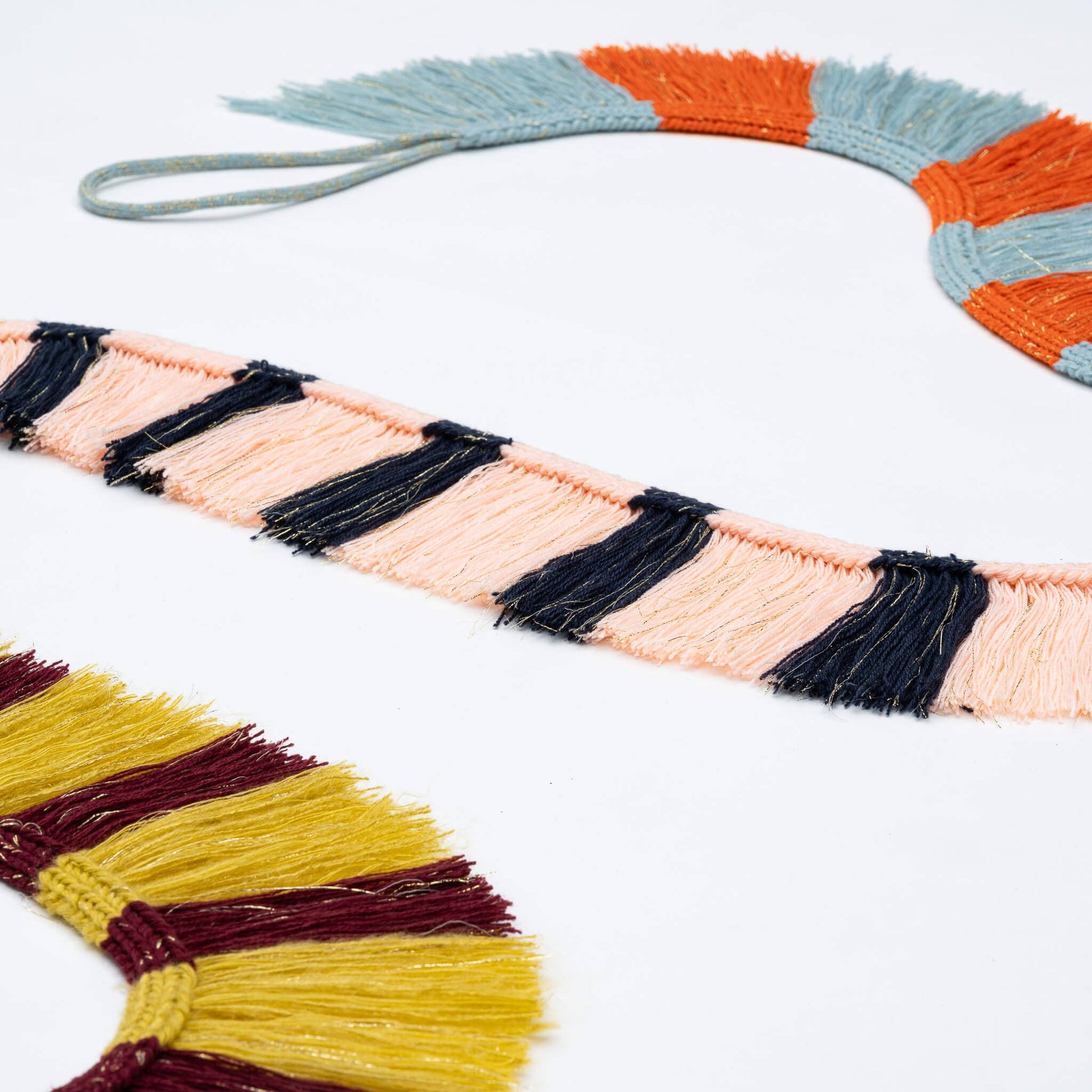 Patchwork Stripe Fringe Garland: Desert - PMA Store at the Portland Museum of Art, Maine