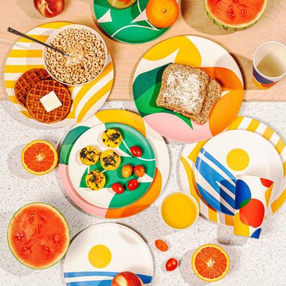Poketo - Bamboo Dinner Plate Set in Waves: Waves - PMA Store at the Portland Museum of Art, Maine