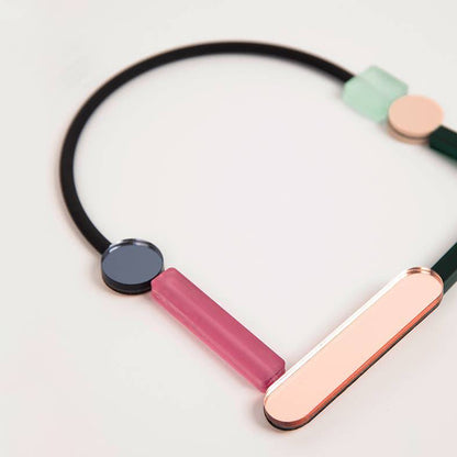 NEW Impulse Necklace - O: Royal Green Gold Rose and Beige - PMA Store at the Portland Museum of Art, Maine