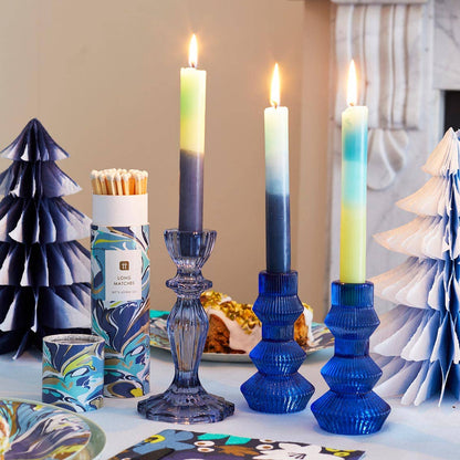 Talking Tables USA - Home, Birthday, Games & Seasonal Decor - Navy Glass Candle Holder | 4th of July Decor |