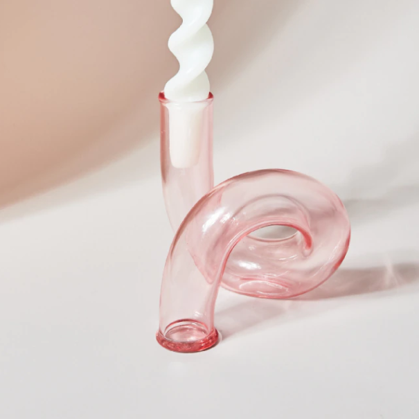 Twist Glass Candlestick Holder / Flower Vase: Blue - PMA Store at the Portland Museum of Art, Maine