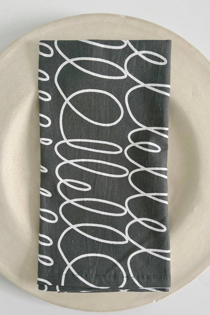 Napkins (Set of 4): Grasses Moss/Hunter - PMA Store at the Portland Museum of Art, Maine