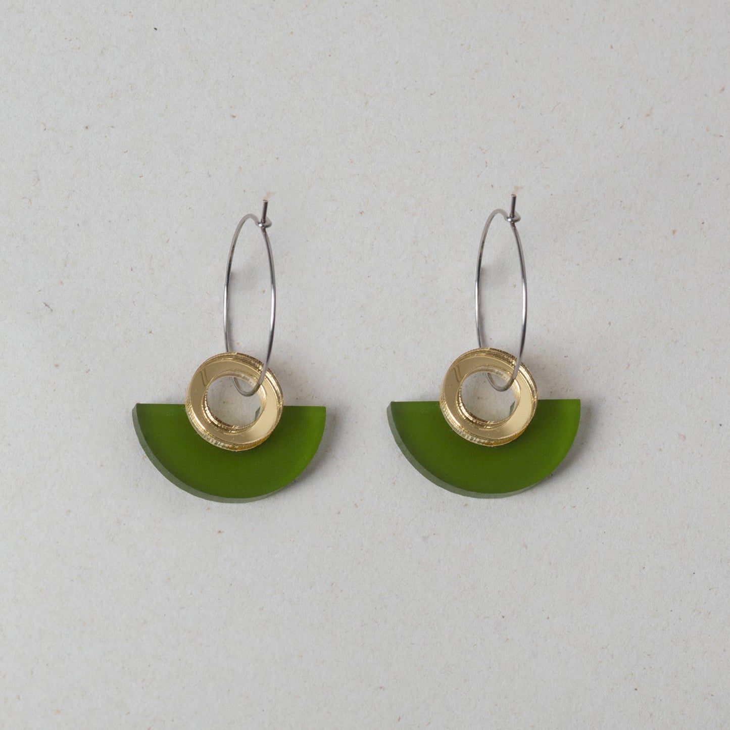 NEW Blok Earrings - Color: Turquoise and Gold Rose Mirror - PMA Store at the Portland Museum of Art, Maine