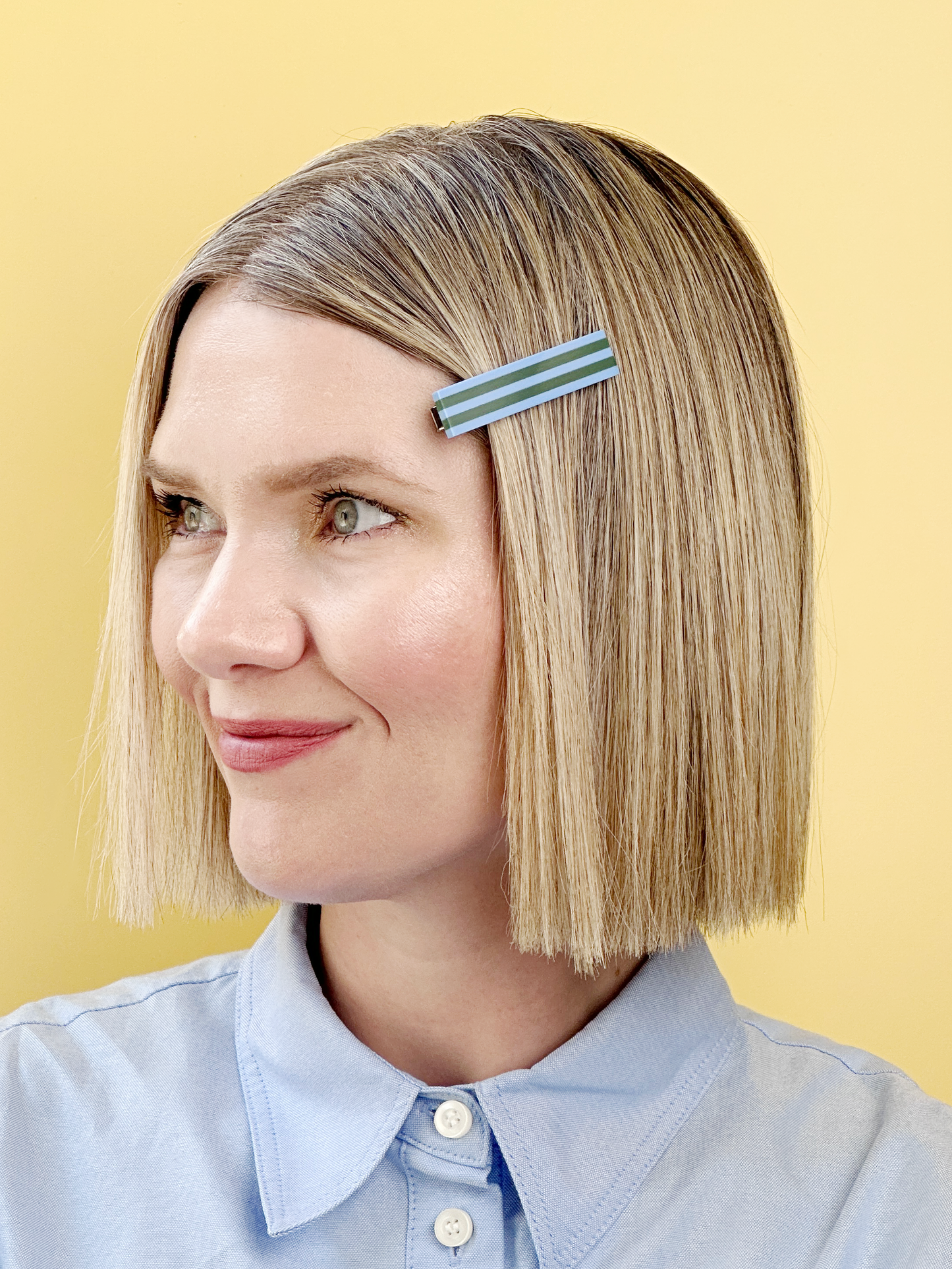 Combinist Goods - Striped Hair Clip | Large: Navy | Pastel Lilac