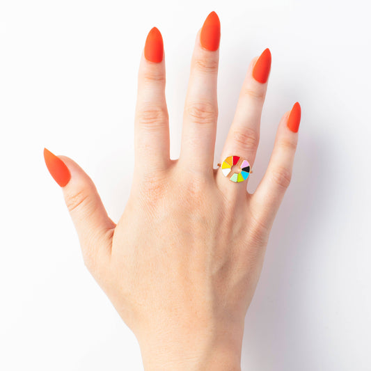 Yellow Owl Workshop - Adjustable Ring - Color Wheel - PMA Store at the Portland Museum of Art, Maine