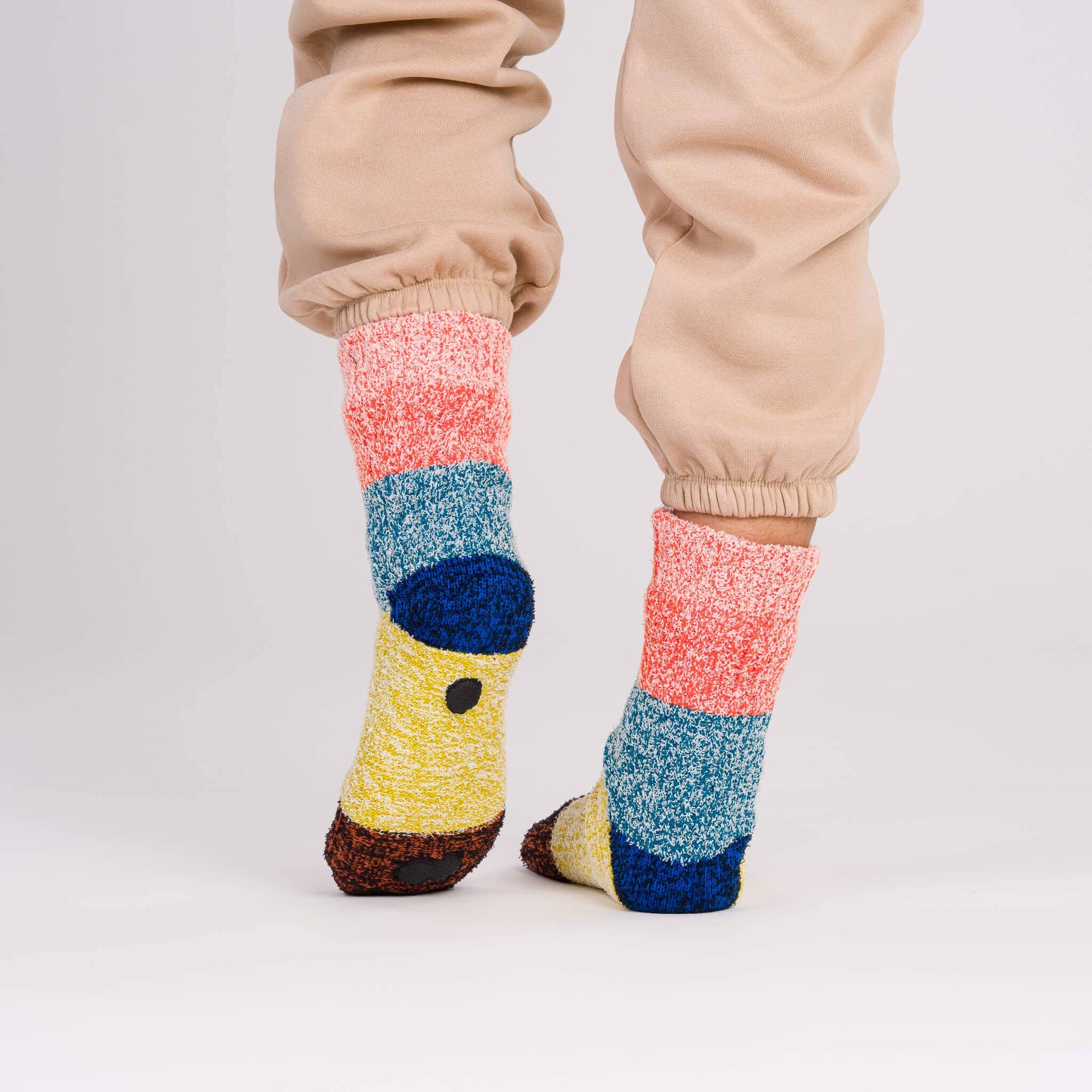 Color Band House Socks: Poppy Teal / L/XL - W 9.5-12.5<br>M 8-11 - PMA Store at the Portland Museum of Art, Maine