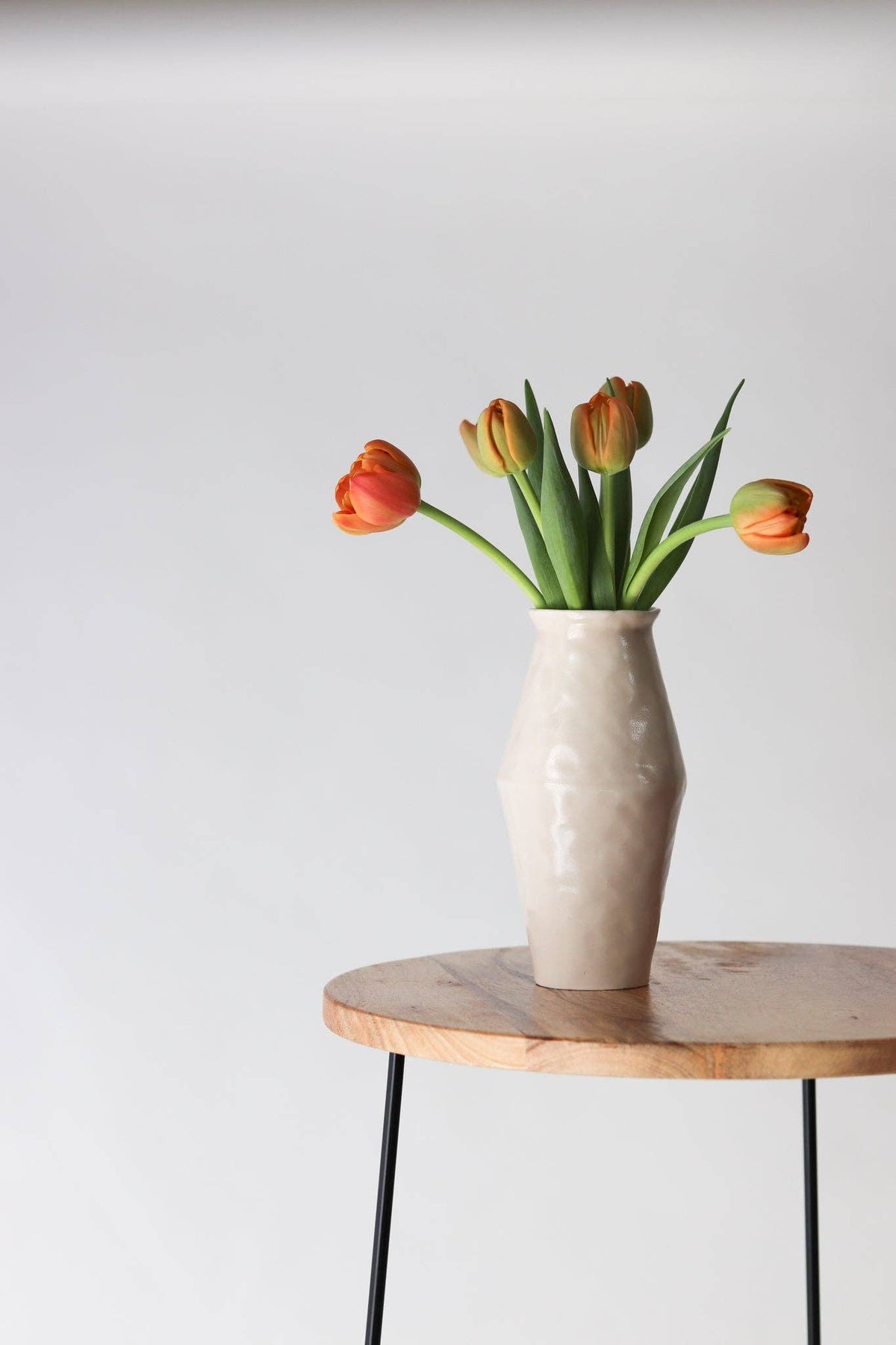 Elizabeth Benotti Ceramics - Everyday Pinched Vase: Striped - PMA Store at the Portland Museum of Art, Maine