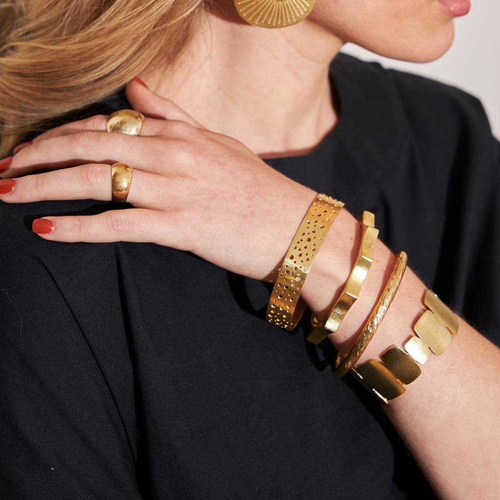 MULXIPLY - Mod Cairn Adjustable Cuff Bracelet - Brass - PMA Store at the Portland Museum of Art, Maine