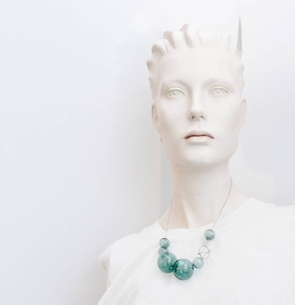 Pursuits - Orbits Necklace: Silver Aqua