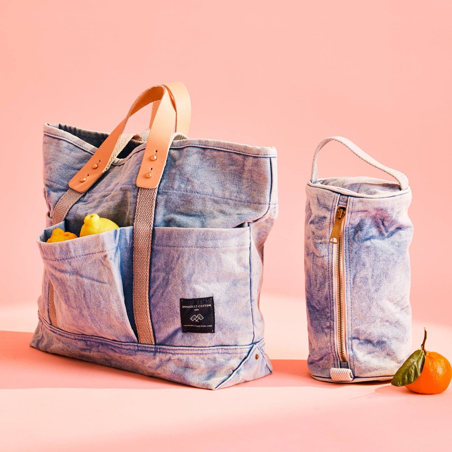 IMMODEST COTTON - Construction Tote | Acid Wash - PMA Store at the Portland Museum of Art, Maine