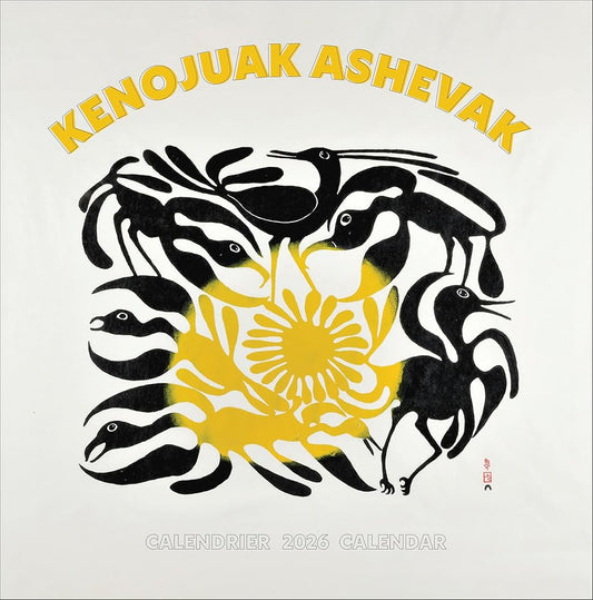Wall Calendar 2026, Kenojuak Ashevak Art, 12 Months, Large Grid Design Featuring 12 Artworks (English and French Edition) cover image