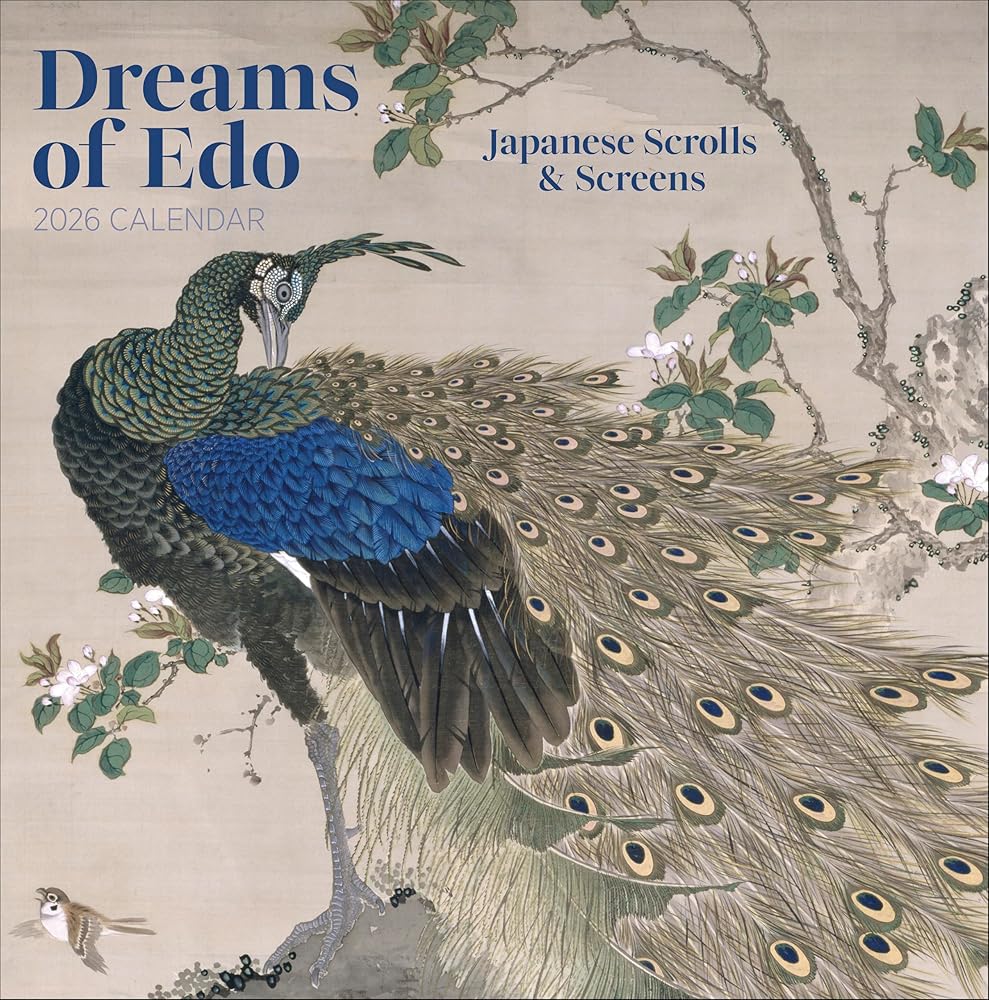 Wall Calendar 2026, Dreams of Edo: Japanese Scrolls and Screens Art, 12 Months, Large Grid Design Featuring 12 Artworks cover image