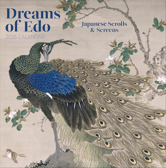 Wall Calendar 2026, Dreams of Edo: Japanese Scrolls and Screens Art, 12 Months, Large Grid Design Featuring 12 Artworks cover image