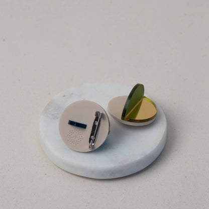 Pamela Coromoto - Dexel Brooch - Vibrant Palette: Green Mirror, Bordeaux and Magenta
