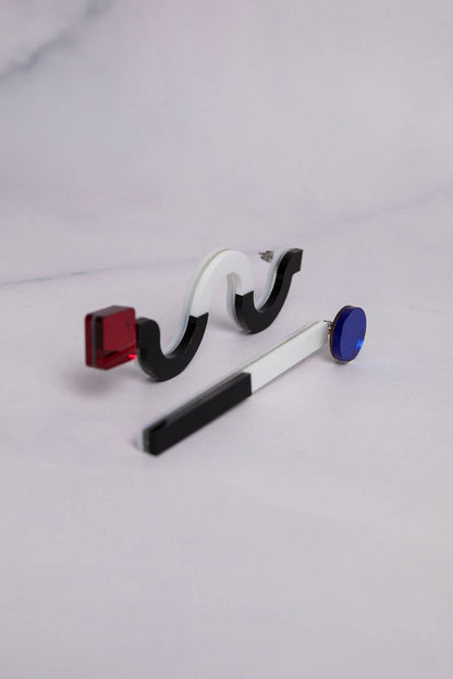 Pamela Coromoto - NEW Memphis Statement Earrings - Primary Colors: Black/White