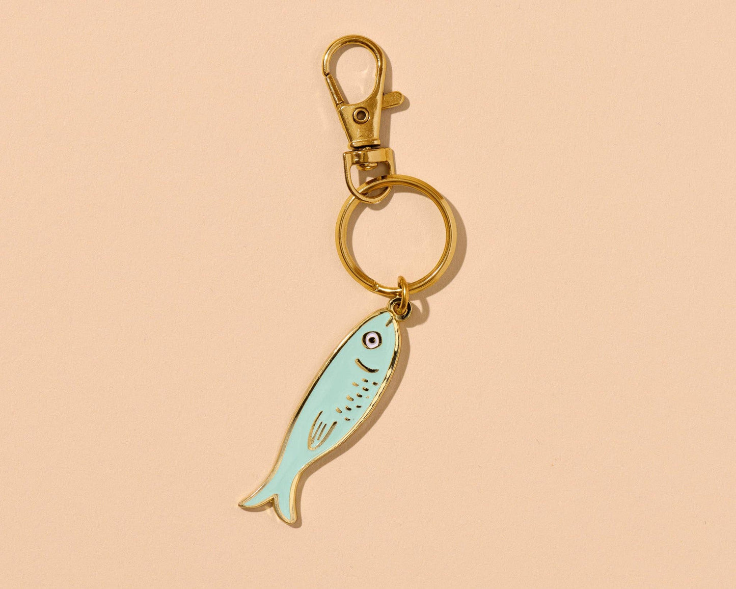 And Here We Are - Enamel Keychain & Bag Charm—Sardine (Tin Fish, Foodie Gift) - PMA Store at the Portland Museum of Art, Maine