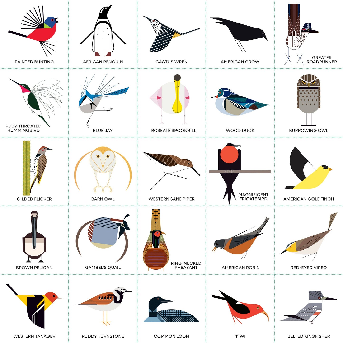Pomegranate - Charley Harper’s Bird Bingo - PMA Store at the Portland Museum of Art, Maine
