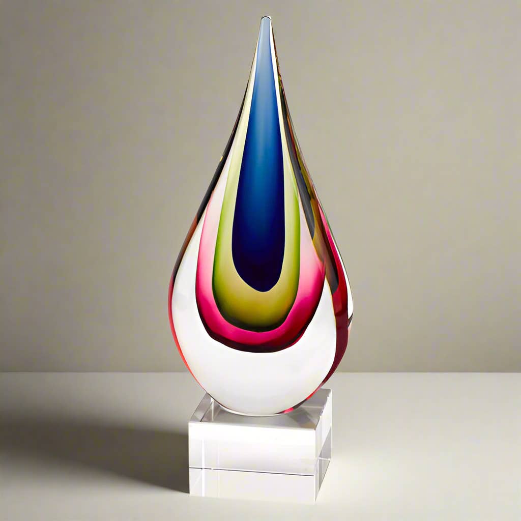 Badash - Essence Murano Style Mouth Blown 11.5" Teardrop Centerpiece - PMA Store at the Portland Museum of Art, Maine