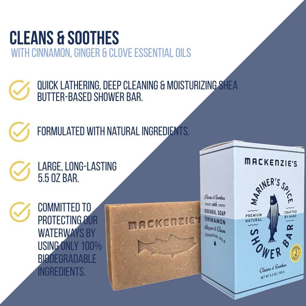 MacKenzie's Fisherman - Mariner's Spice Shower Bar- 5.5 oz (12 qty) - PMA Store at the Portland Museum of Art, Maine