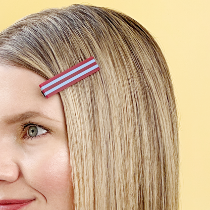 Combinist Goods - Striped Hair Clip | Large: Green | Pastel Pink | Navy