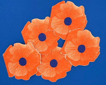 Avery Reed - Oriental Poppy Die-Cut Greeting Card
