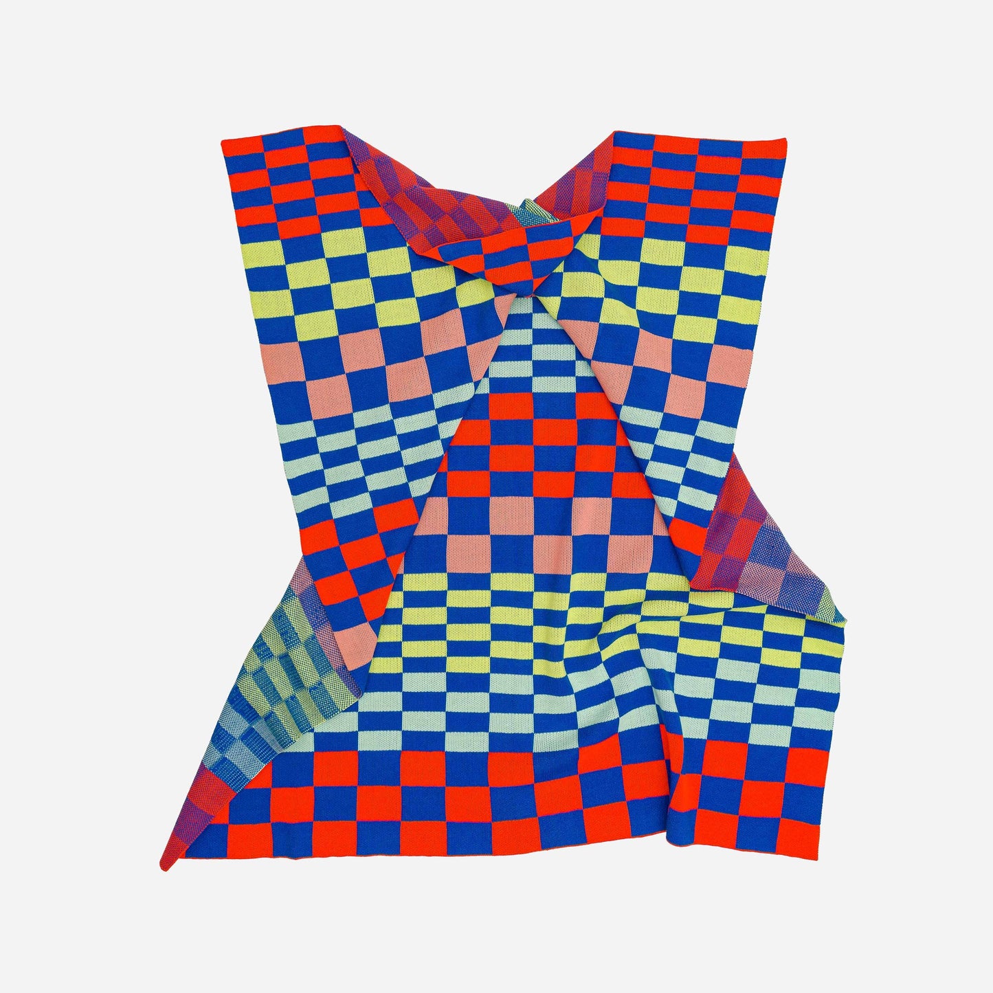 Mosaic Checkerboard Throw: Wine Red - PMA Store at the Portland Museum of Art, Maine