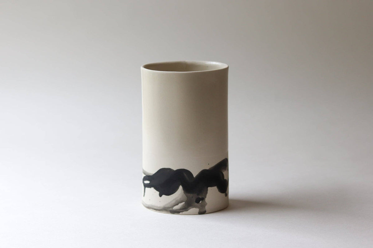 Elizabeth Benotti Ceramics - Splatter Oval Vase: Daybreak - PMA Store at the Portland Museum of Art, Maine