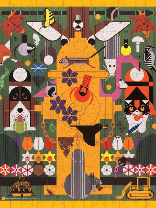 Pomegranate - Charley Harper: Biodiversity in the Burbs 300-piece Jigsaw Puzzle - PMA Store at the Portland Museum of Art, Maine