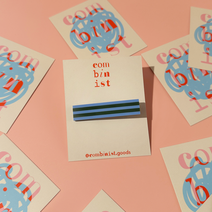 Combinist Goods - Striped Hair Clip | Large: Green | Pastel Pink | Navy