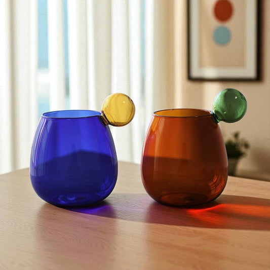 Colorful Creative Glass Mug Coffee Cup: Brown - PMA Store at the Portland Museum of Art, Maine