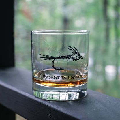 Vital Industries - Fly Fishing Rocks Glass: Assorted (not available for custom) - PMA Store at the Portland Museum of Art, Maine