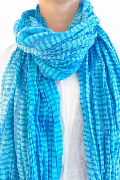 Cotton Scarf: Wall Aqua/Blue - PMA Store at the Portland Museum of Art, Maine