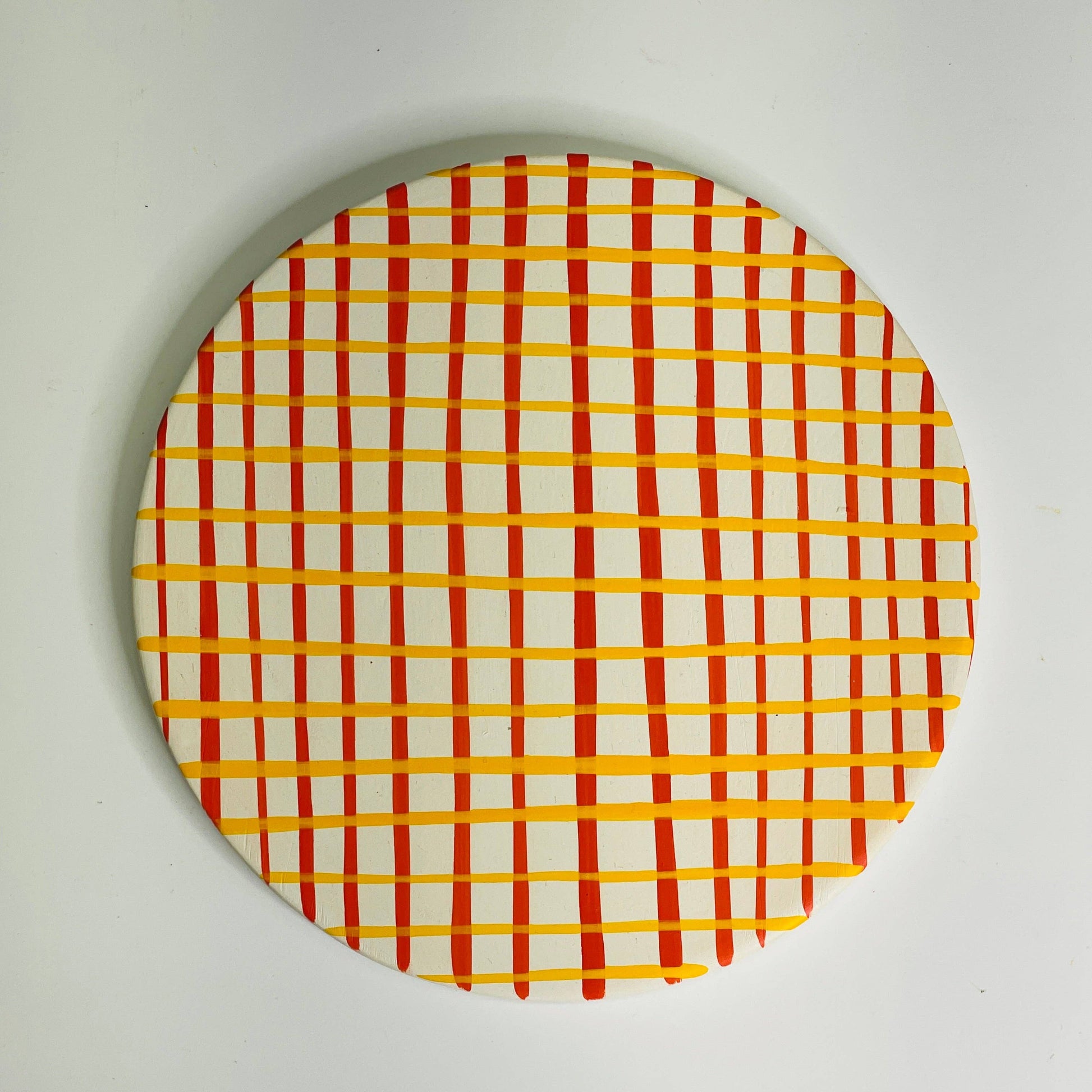 TRIVET - YELLOW/VERMILLION CHECK - PMA Store at the Portland Museum of Art, Maine