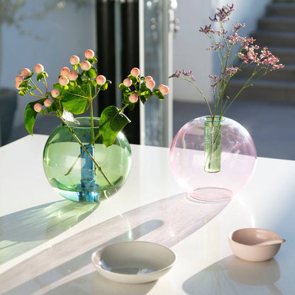 Block Design - Medium Bubble Glass Vase: Green and Blue - PMA Store at the Portland Museum of Art, Maine