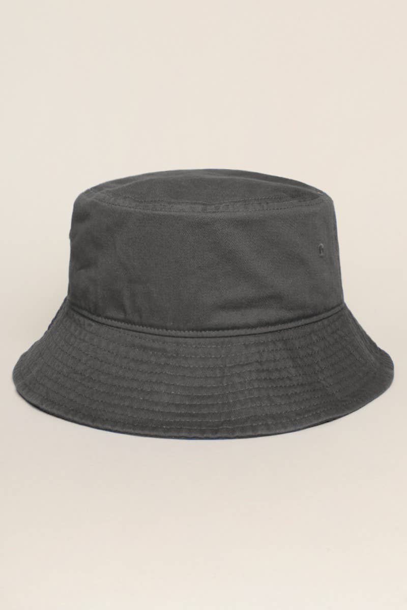 Fashion City - Solid Color Cotton Bucket Fisherman Hats: ORANGE / S/M