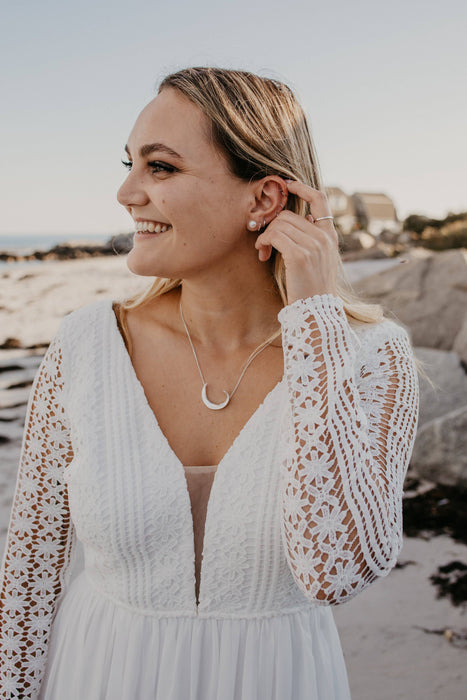 Sea Salt & Silver - White Pearl Stud Earrings: Large - PMA Store at the Portland Museum of Art, Maine