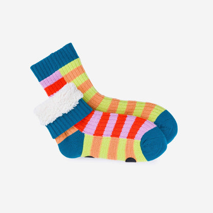Super Stripe Knit House Socks: Poppy Lilac / L/XL - W 9.5-12.5<br>M 8-11 - PMA Store at the Portland Museum of Art, Maine