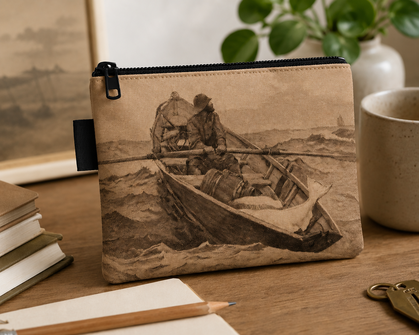 The Fog Warning by Winslow Homer Canvas Zip Pouch