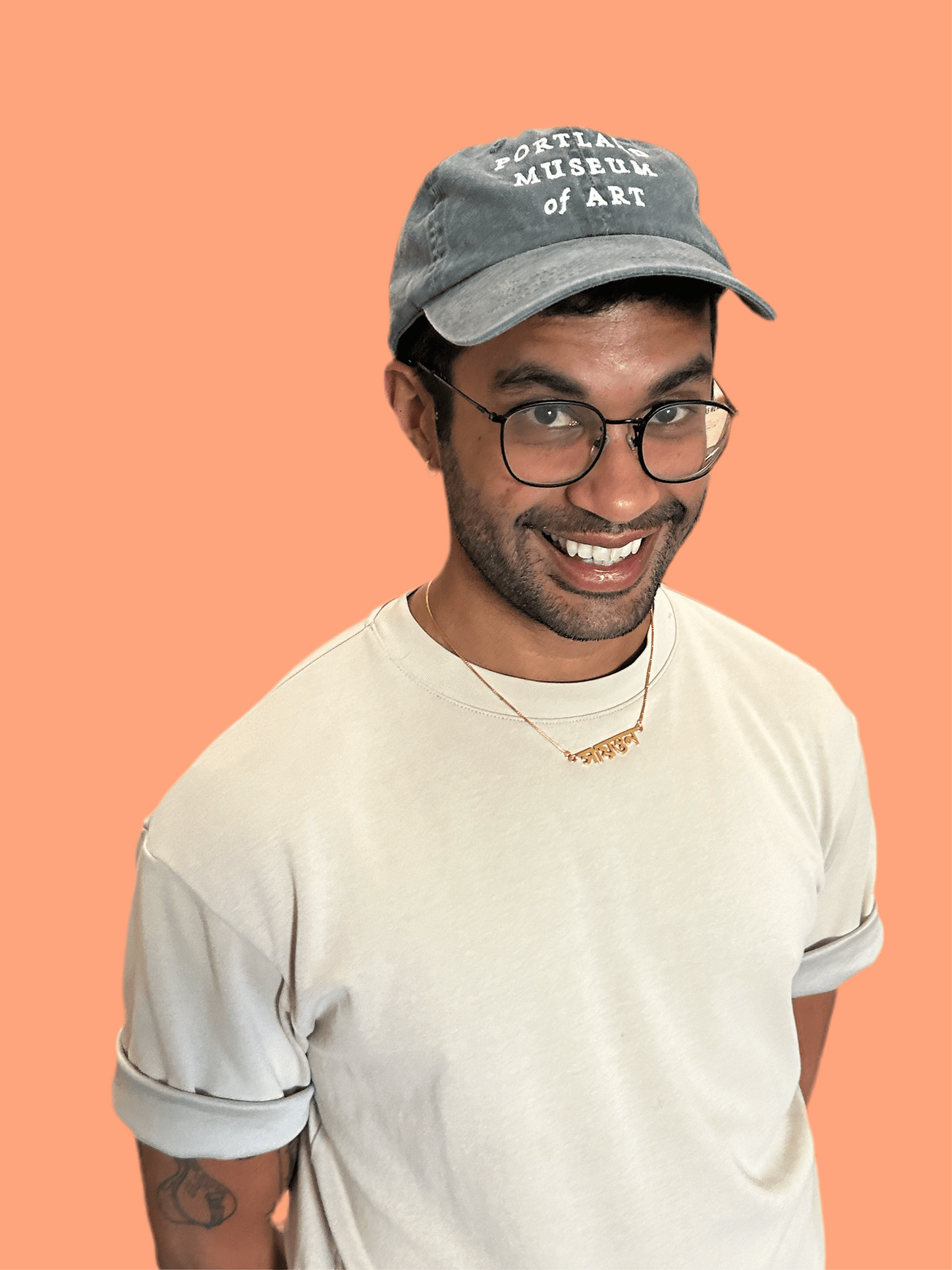 PMA Wordmark Charcoal Washed Baseball Hat 2024 - PMA Store at the Portland Museum of Art, Maine