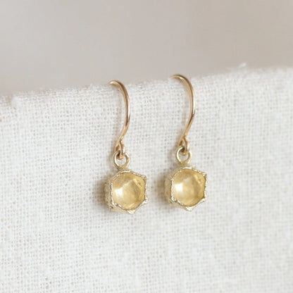 Honeycomb Prism Earrings 14kt gold