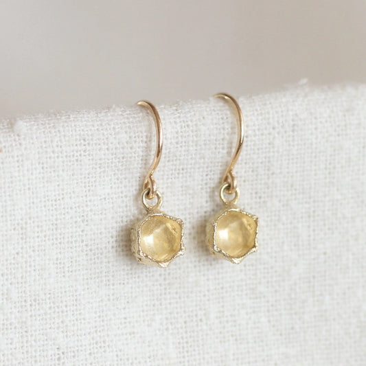 Honeycomb Prism Earrings 14kt gold