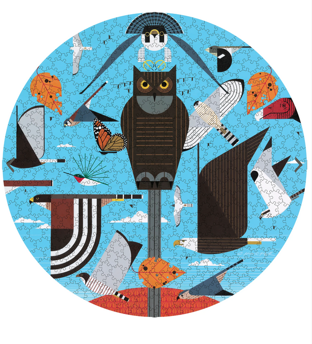 Charley Harper: Hawk Mountain 500-Piece Circular Jigsaw Puzzle