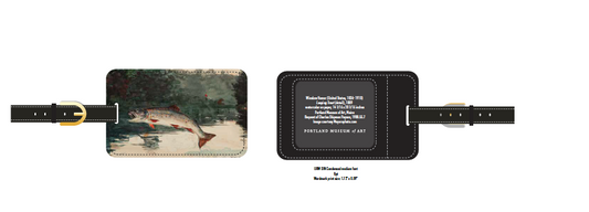 Leaping Trout by Winslow Homer Vegan Leather Luggage Tag - PMA Store at the Portland Museum of Art, Maine
