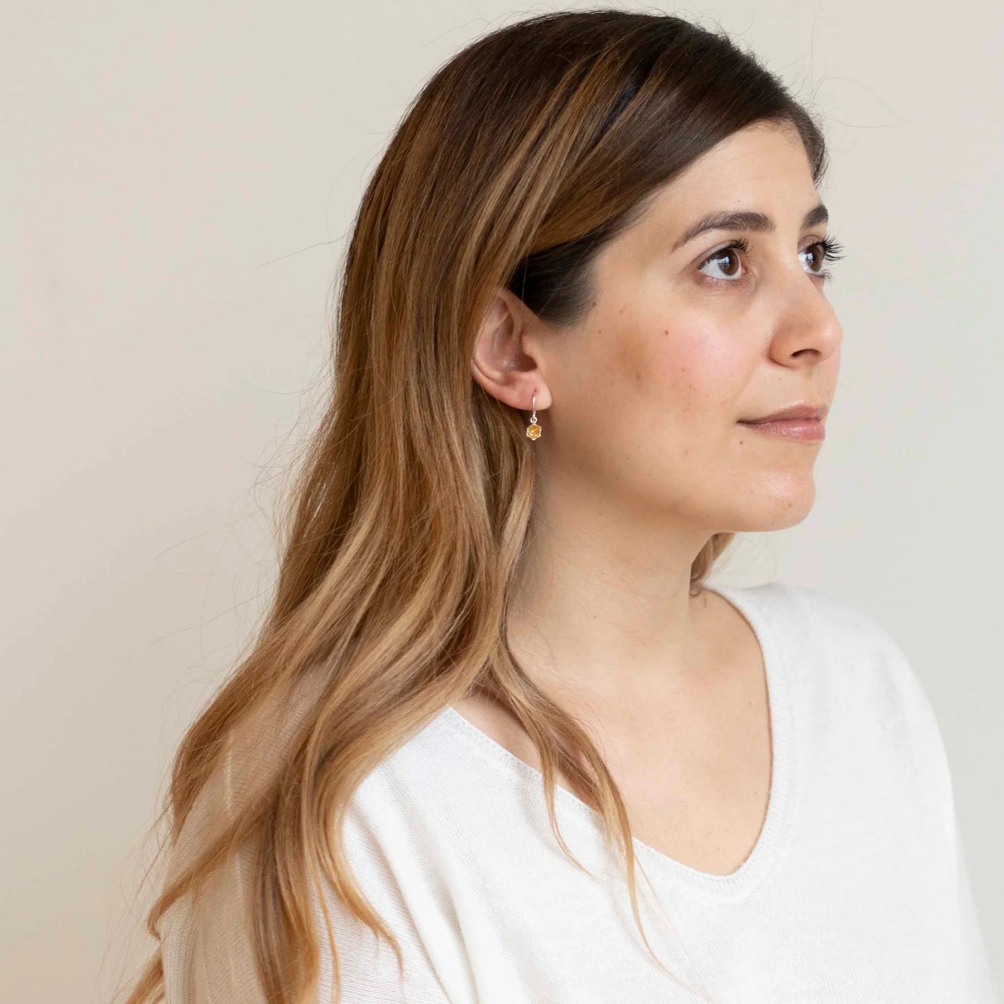 Honeycomb Prism Earrings 14kt gold