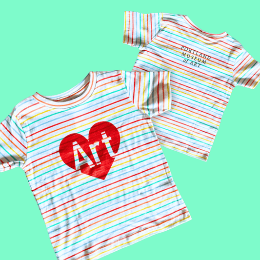 Adult Striped Art is the Heart PMA T-Shirt - PMA Store at the Portland Museum of Art, Maine