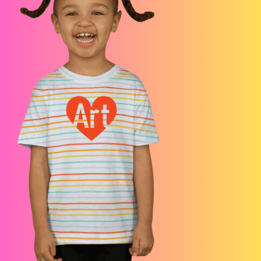Striped Kids Art is Heart T-Shirt Youth Size - PMA Store at the Portland Museum of Art, Maine