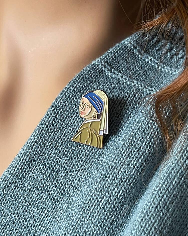 Pin Museum - Girl with a Pearl Earring • Enamel Pin - PMA Store at the Portland Museum of Art, Maine